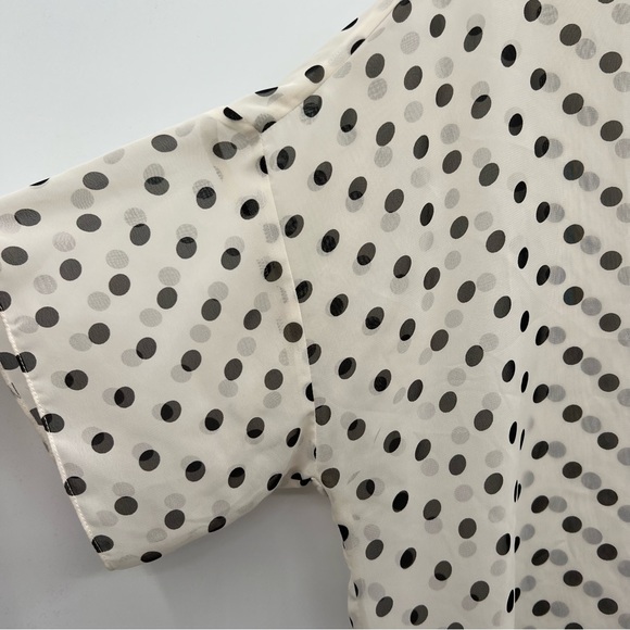 Top Shop sheer black and white polka dot blouse ladies size 4. - Picture 2 of 7
